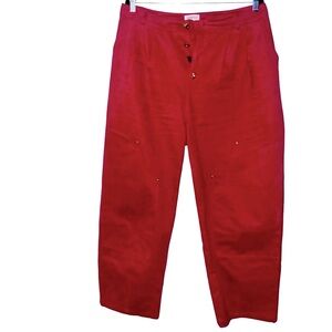 Ghospell High-Waisted Red Denim Jeans Size L | 100% Cotton High-Rise